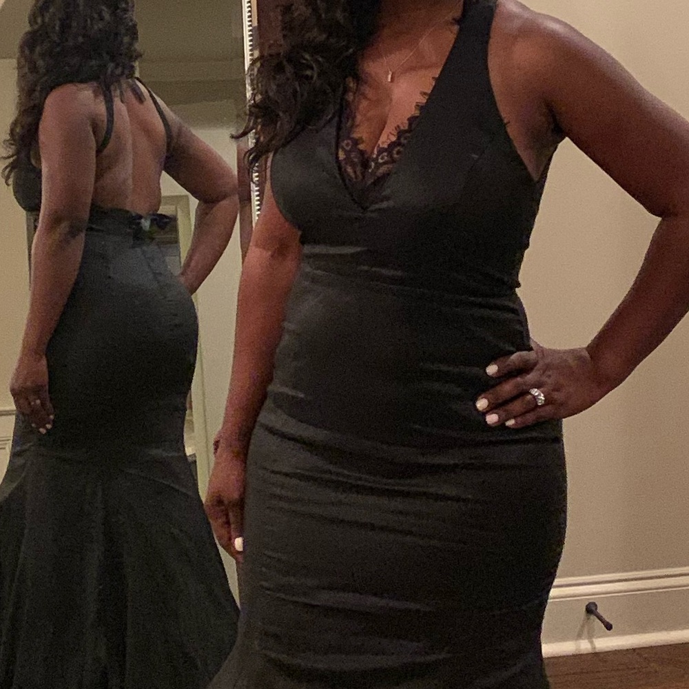 Black Taffeta Mermaid Formal Dress M/L